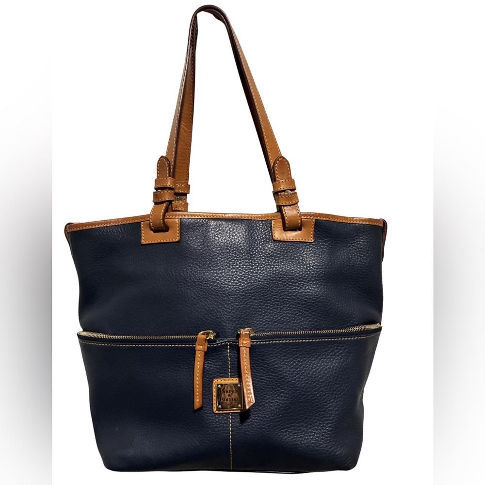 Dooney & Bourke Navy Blue Leather Tote
Convertible Shopper Excellent
Condition